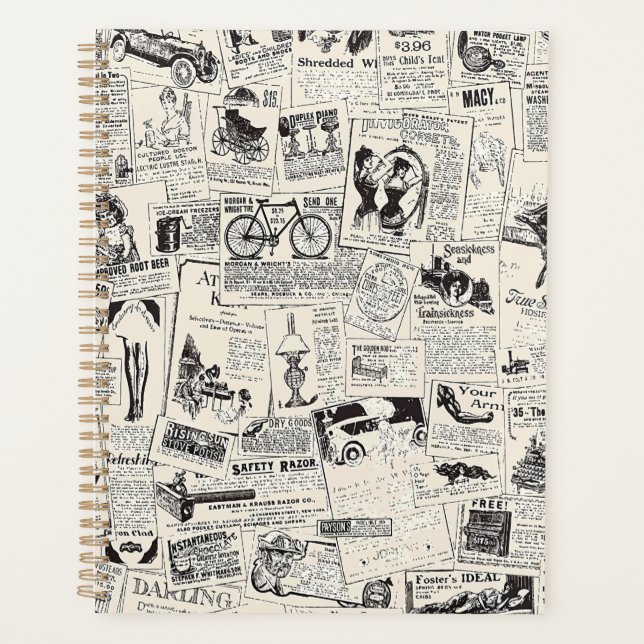Vintage Zeitung Planer (Vorderseite)
