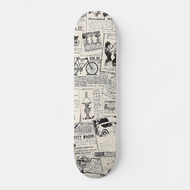 Vintage Zeitung Skateboard (Vorderseite)