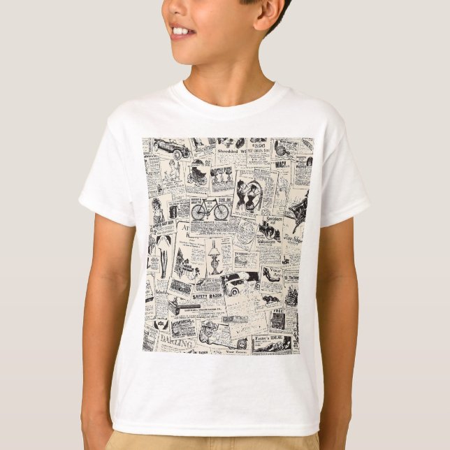 Vintage Zeitung T-Shirt (Vorderseite)
