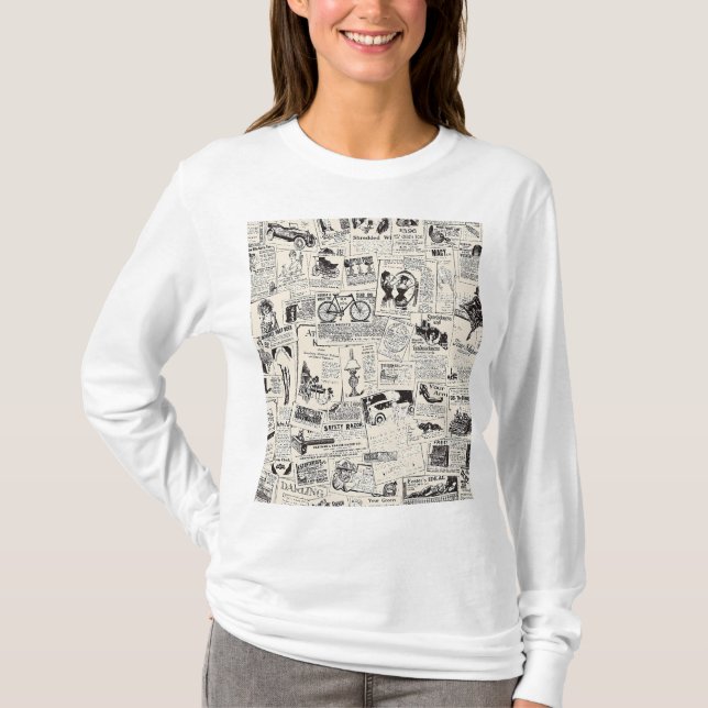 Vintage Zeitung T-Shirt (Vorderseite)