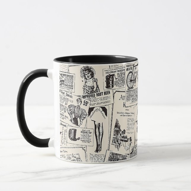 Vintage Zeitung Tasse (Links)