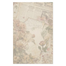 Vintage-Zeitungs-Blumen-Ästhetik-Briefeschreiben