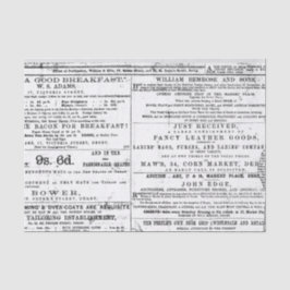 Vintage Zeitungsanzeige Seidenpapier