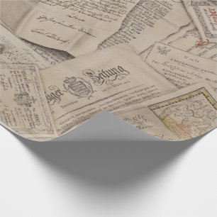 Vintage Zeitungsbriefe Geschenkpapier