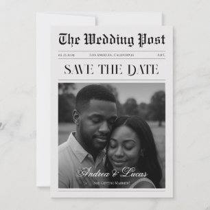 Vintage-Zeitungsfoto   Hochzeit - Heiratsantrag Einladung