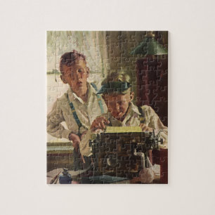 Vintage Zeitungsjournalisten, Schriftsteller Puzzle