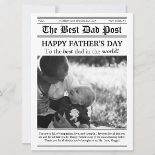 Vintage-Zeitungsstil-Vatertagskarte Karte