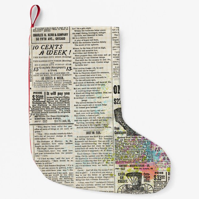 Vintage Zeitungswerbung Kleiner Weihnachtsstrumpf (Vorderseite)