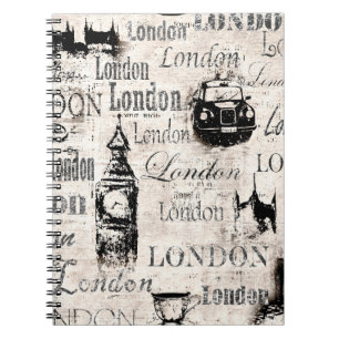 Vintage Zeitungszeitung London Grunge Collage Notizblock