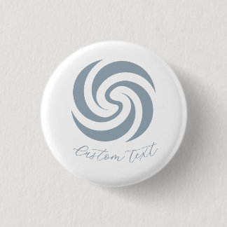 Vintage Zen Spirale Mineralblau mit individuellem Button