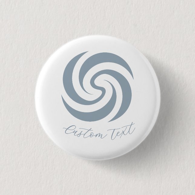 Vintage Zen Spirale Mineralblau mit individuellem  Button (Vorderseite)