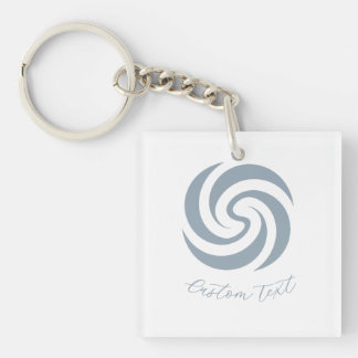 Vintage Zen Spirale Mineralblau mit individuellem Schlüsselanhänger