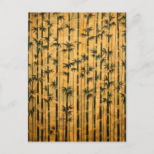 Vintage-Zen-Wald-Bambus Feiertagspostkarte