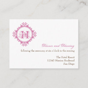 Vintage Zerfallrosahochzeits-Empfangseinschließung Begleitkarte