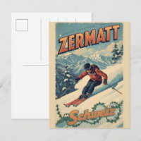 Vintage ZERMATT Skigeschenke Schweiz Natur