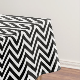Vintage Zickzack Streifen Schwarz/Weiß Tischdecke