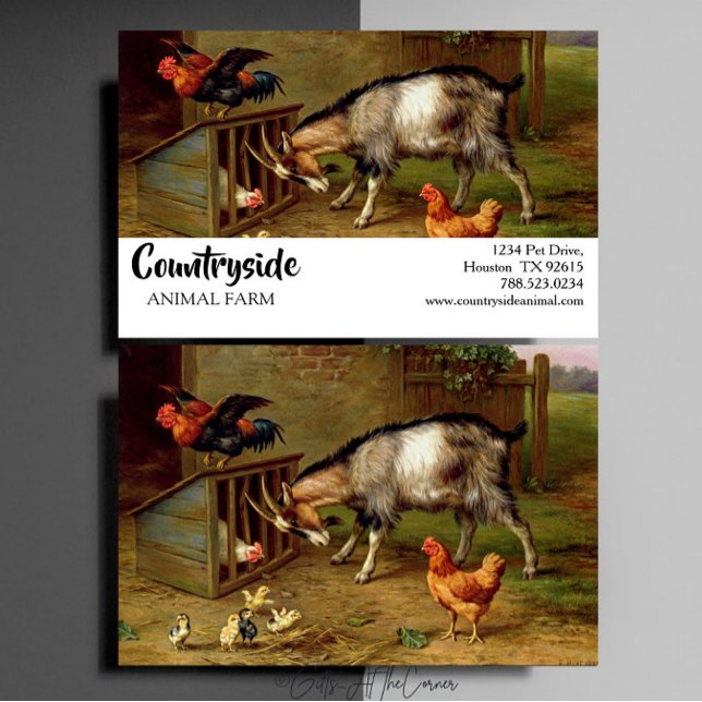 Vintage Ziegen und Hühner Visitenkarte (Von Creator hochgeladen)