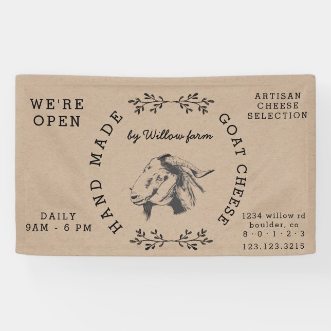 Vintage Ziegenmilch Banner (Horizontal)