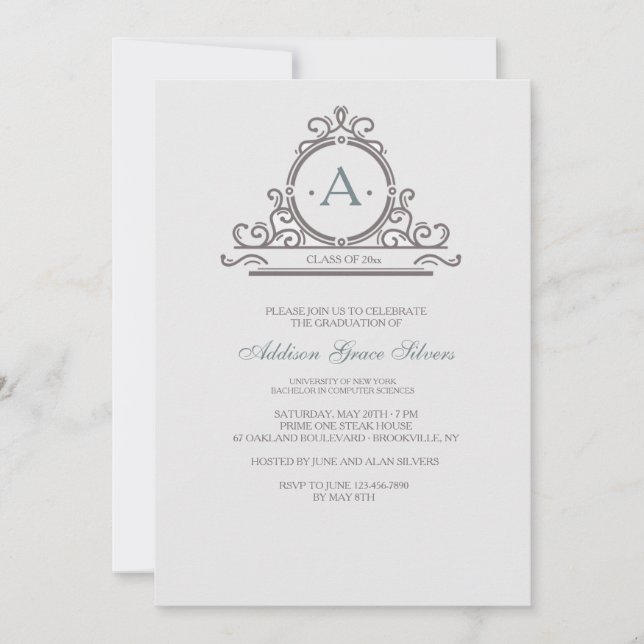 Vintage Zierarbeit 5 Einladung (Vorderseite)