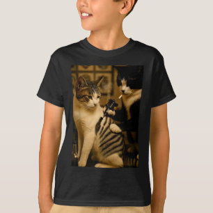 Vintage-Zigarettenkatze raucht Tattoo tätowierter T-Shirt