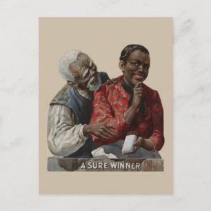 Vintage-Zigarettenwerbung von 1895 Afroamerikaner Postkarte