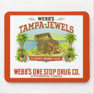 Vintage Zigarre grafisches Tampa Jewels Mousepad
