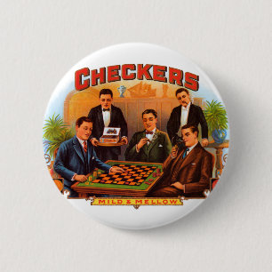 Vintage-Zigarrenetiketten-Kunst, Checkers Mild und Button