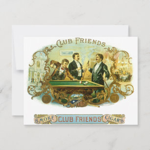 Vintage-Zigarrenetiketten-Kunst, Club Friends Bill