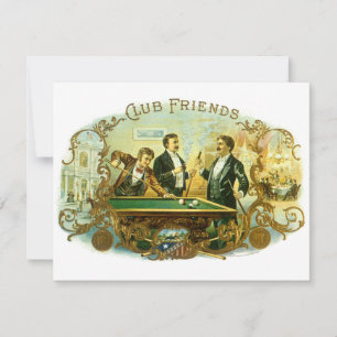 Vintage-Zigarrenetiketten-Kunst, Club Friends-Einl Einladung