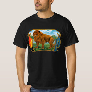 Vintage-Zigarrenetiketten-Kunst, Löwe, König des D T-Shirt