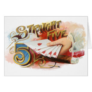 Vintage-Zigarrenetiketten-Kunst Straight Flush mit