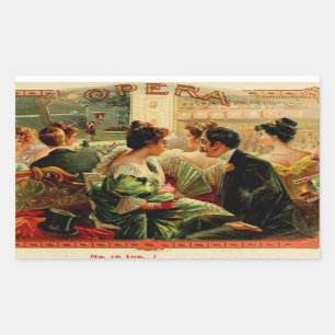 Vintage-Zigarrenkisten-Kunst Rechteckiger Aufkleber