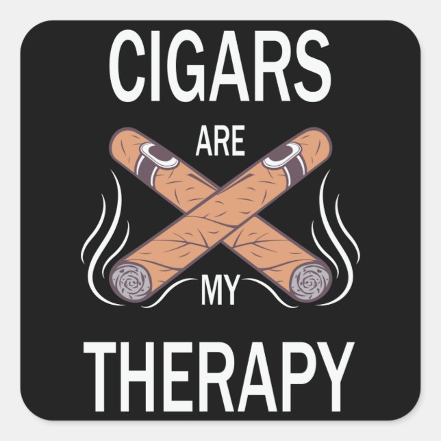 Vintage Zigarrentherapie Quadratischer Aufkleber (Vorderseite)