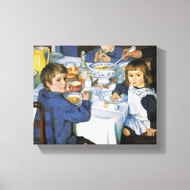 Vintage Zinaida Serebryakova zum Frühstück Leinwanddruck (Vorderseite)