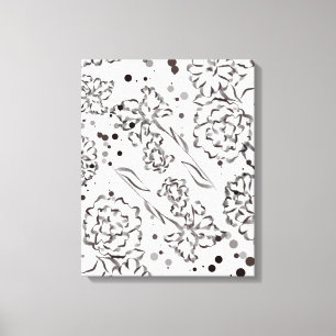 Vintage Zinnia-Blume Zeichnend Leinwanddruck