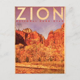 Vintage Zion Jungfrau River Travel Postkarte