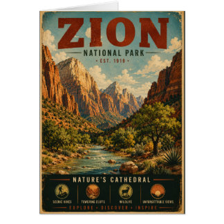 Vintage Zion National Park Landschaftsposter