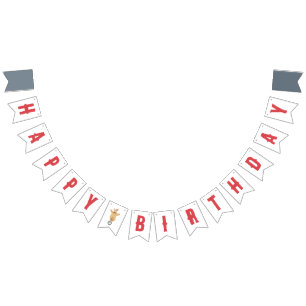 Vintage-Zirkus-Bär-Jungen-Geburtstagsfeier Wimpelkette
