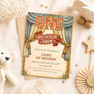 Vintage-Zirkus-Ein-Spektakuläre-Show-Erster-Geburt Einladung