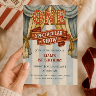 Vintage-Zirkus-Ein-Spektakuläre-Show-Jungen-Geburt Einladung
