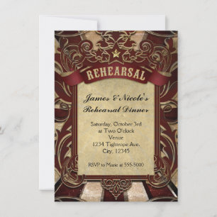 Vintage-Zirkus-Hochzeitsprobe-Karte im Karneval-De Einladung