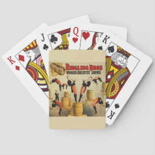 Vintage Zirkus Jahrmarktposter Spielkarten