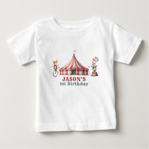 Vintage-Zirkus-Kirmes-Geburtstag Baby T-shirt