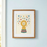 Vintage-Zirkus-Löwe-Kinderzimmer-Kunstprint