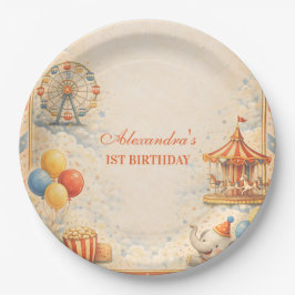 Vintage-Zirkus-Märchen-Geburtstag Pappteller