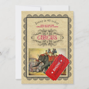 Vintage-Zirkus-Party-Einladung im rustikalen Stil Einladung