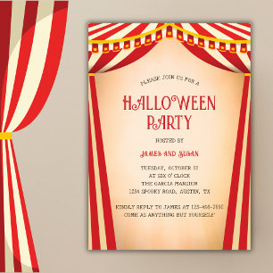 Vintage-Zirkus-Themen-Halloween-Kostüm-Party Einladung