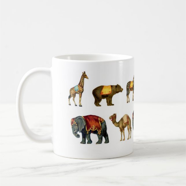Vintage Zirkus-Tier-Tasse Tasse (Links)