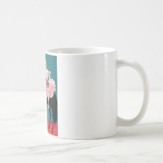 Vintage Zirkusartistin mit einem schwarzen Pferd Kaffeetasse