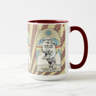 Vintage-Zirkuselefant, der Tierfranzösisch aufführ Tasse